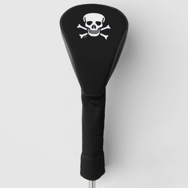 Skull in Bones Black Golf Club Fahrer Abdeckung Golf Headcover (Vorderseite)