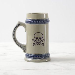 Skull in Bones stein Bierglas