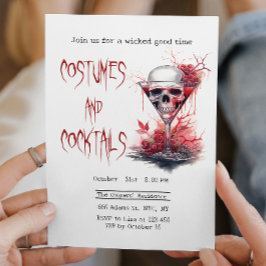 Skull in Cocktail Glass Creepy Halloween Einladung