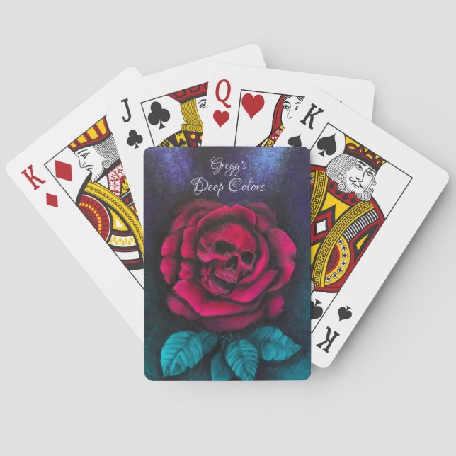 Skull in einer Rose Classic Playing Cards Spielkarten (Rückseite)