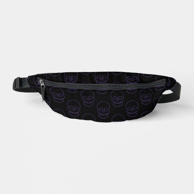 Skull in Lila und schwarz Bauchtasche (Vorderseite)