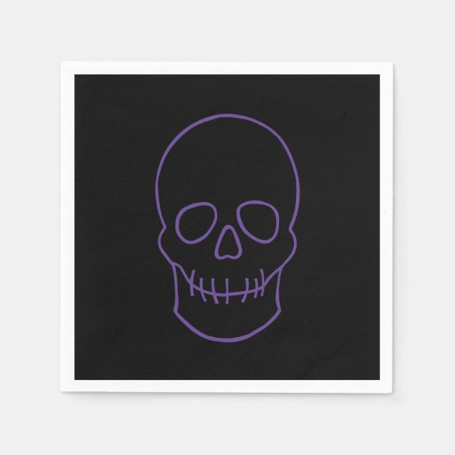 Skull in Lila und schwarz Serviette (Vorderseite)
