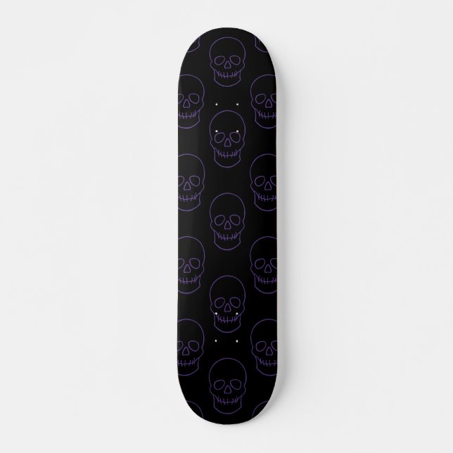 Skull in Lila und schwarz Skateboard (Vorne)