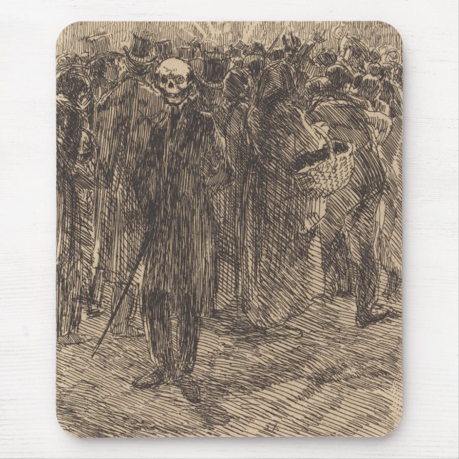 Skull in the Crowd (by Albert Besnard) Mousepad (Vorne)