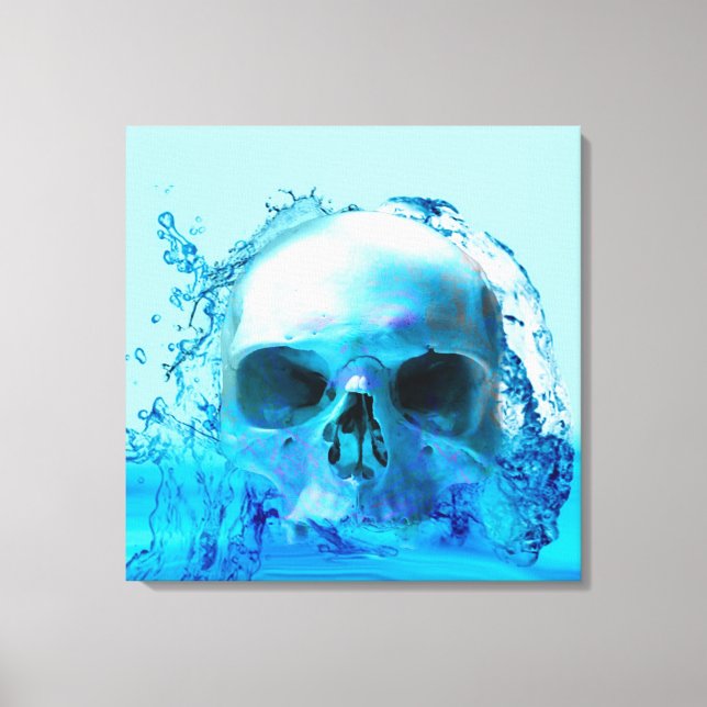 Skull in Water Canvas Print Leinwanddruck (Vorderseite)