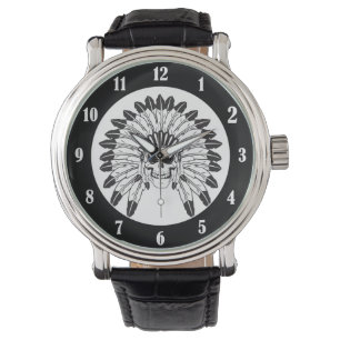 Skull Indianer Armbanduhr