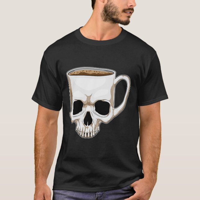Skull-Kaffee-Tasse T-Shirt (Vorderseite)