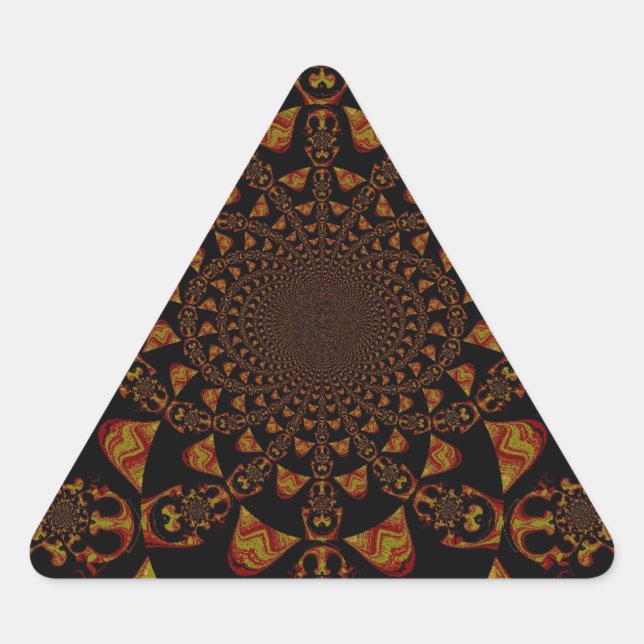 Skull Kaleidoskop Art Print Dreieckiger Aufkleber (Vorderseite)