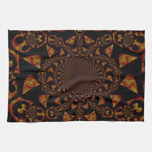 Skull Kaleidoskop Art Print Geschirrtuch (Horizontal)