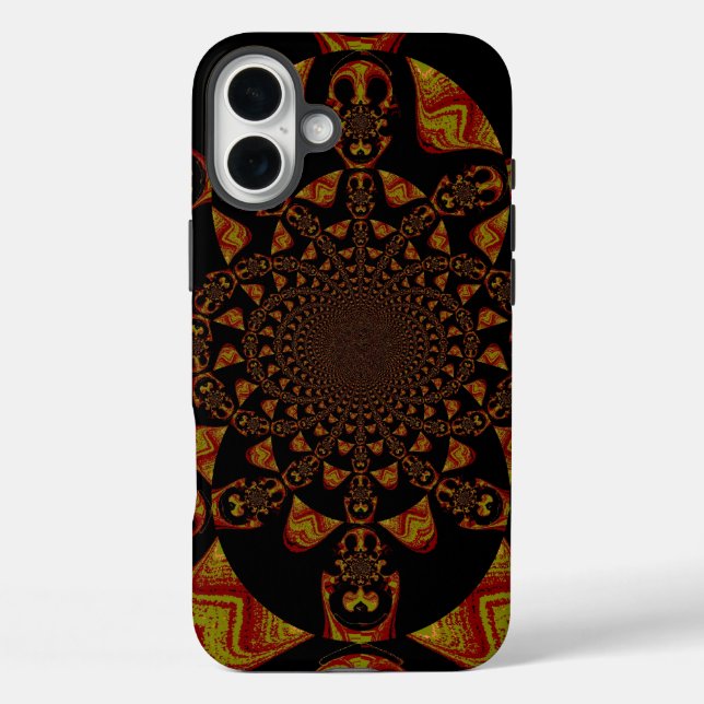 Skull Kaleidoskop Art Print iPhone 16 Plus Hülle (Rückseite)