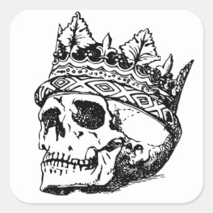 Skull-King-Aufkleber Quadratischer Aufkleber