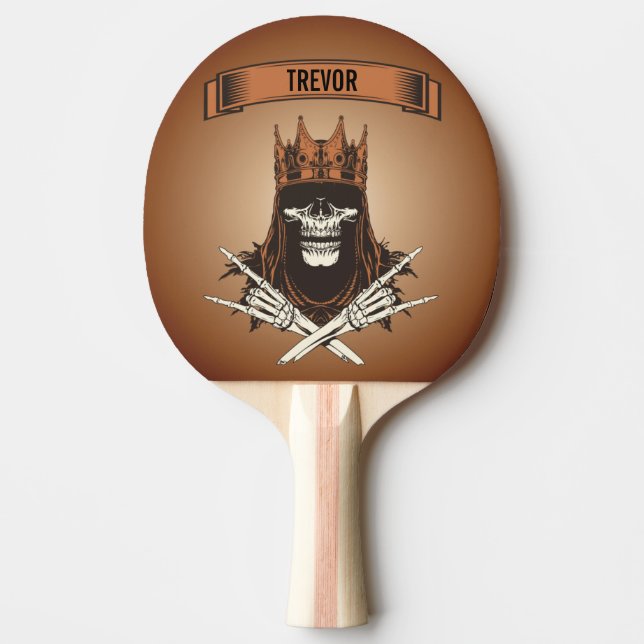 Skull King Mit Monogramm Tischtennis Schläger (Vorderseite)