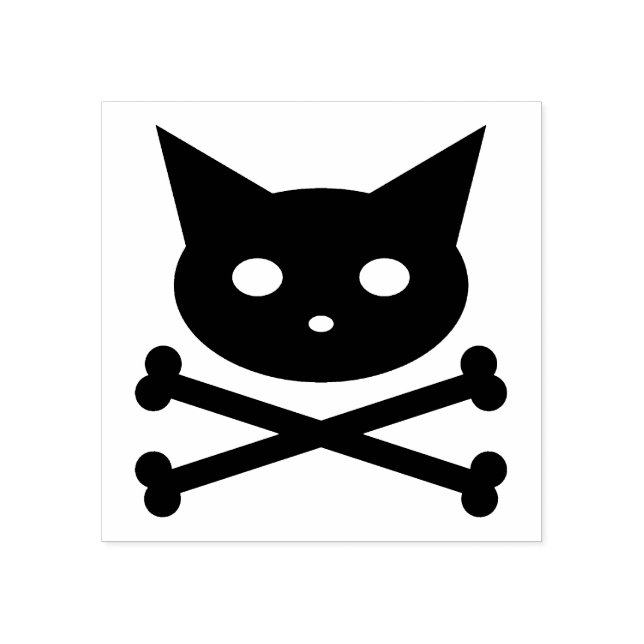 +{{ Skull Kitty }}+ Gummistempel (Prägung)