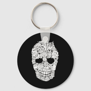 Skull Kitty Skeleton Halloween Kostüm Beängstigend Schlüsselanhänger