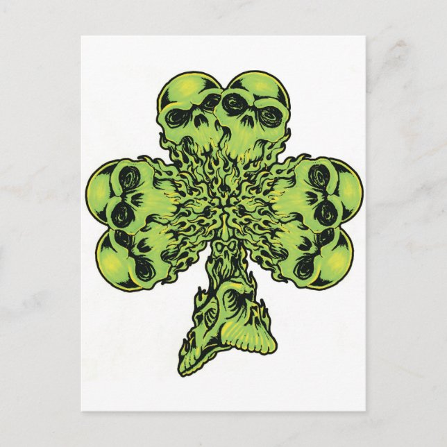 Skull-Kleeblatt I Postkarte (Vorderseite)