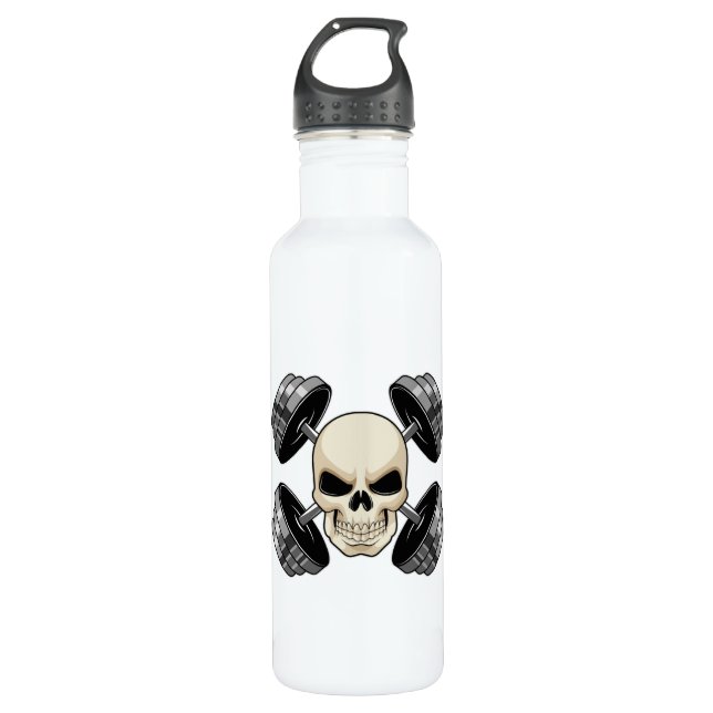 Skull-Krafttraining Dumbells Edelstahlflasche (Vorderseite)