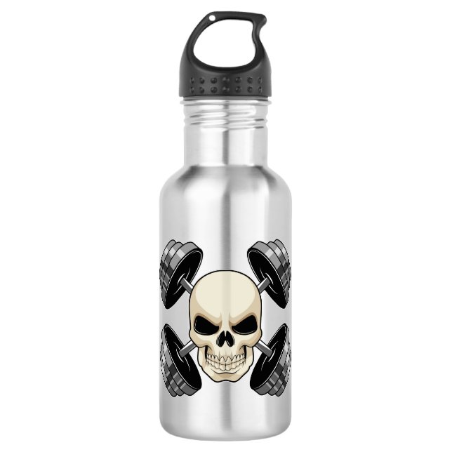 Skull-Krafttraining Dumbells Edelstahlflasche (Vorderseite)