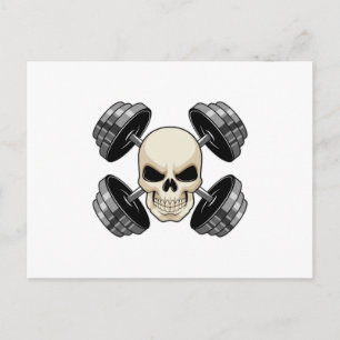 Skull-Krafttraining Dumbells Postkarte