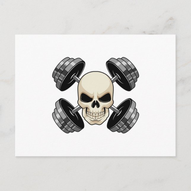Skull-Krafttraining Dumbells Postkarte (Vorderseite)