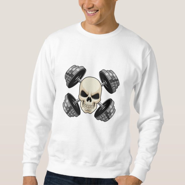 Skull-Krafttraining Dumbells Sweatshirt (Vorderseite)