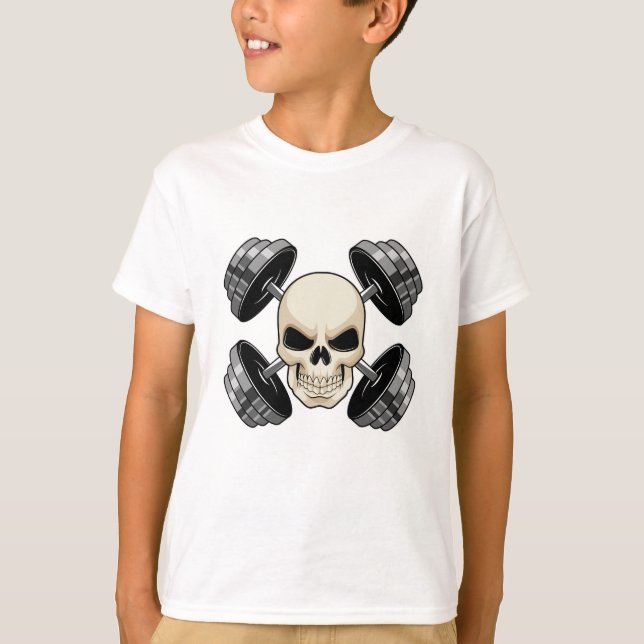 Skull-Krafttraining Dumbells T-Shirt (Vorderseite)