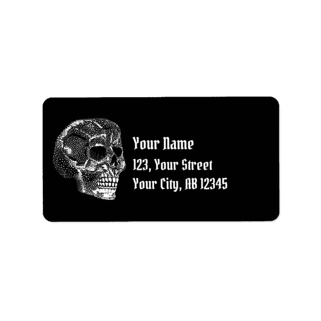 Skull-Label Adressaufkleber (Vorne)