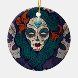 Skull Ladies Keramik Ornament
