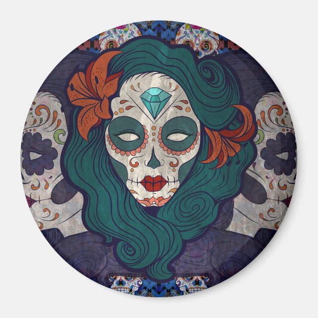 Skull Ladies Magnet (Vorne)