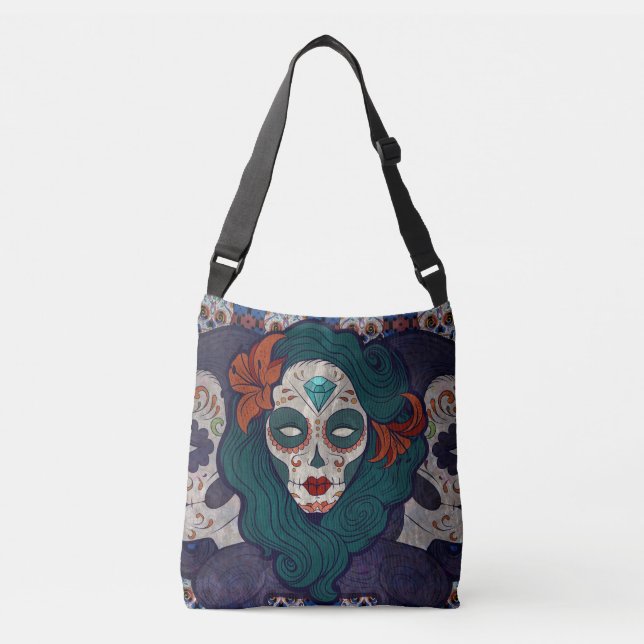 Skull Ladys Tragetaschen Mit Langen Trägern (Vorderseite)