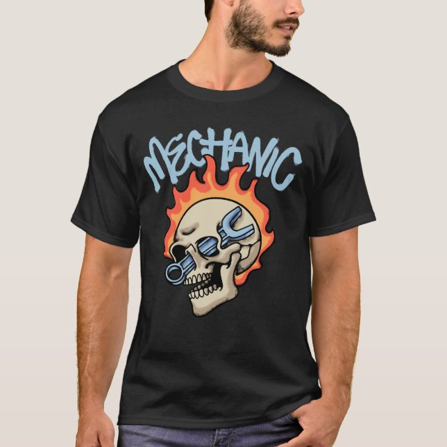 skull mechanics streetwear  T-Shirt (Vorderseite)