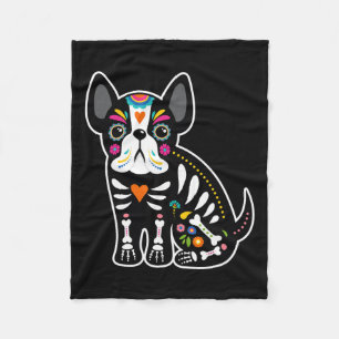 Skull mexikanische Bulldog Halloween Fleecedecke