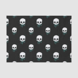 Skull mit Aquamarinen Tropfen Gewebepapier Seidenpapier