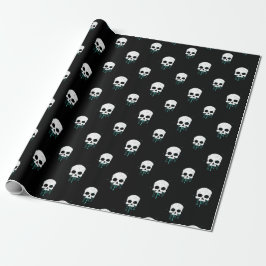 Skull mit Aquamarinen Tropfen Packpapier