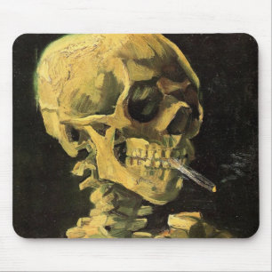 Skull mit brennender Zigarette von Vincent van Gog Mousepad