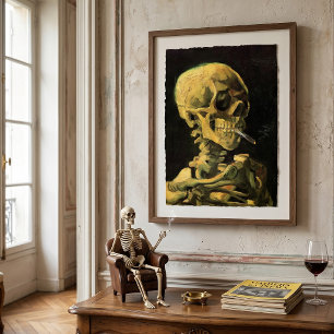 Skull mit brennender Zigarette von Vincent van Gog Poster