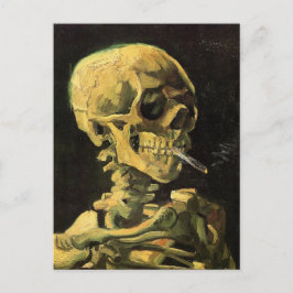 Skull mit brennender Zigarette von Vincent van Gog Postkarte