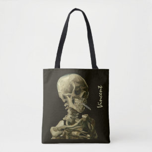Skull mit brennender Zigarette von Vincent van Gog Tasche