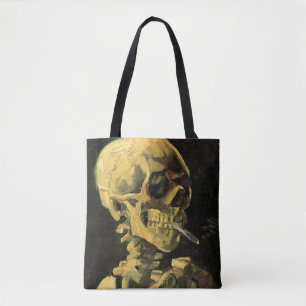 Skull mit brennender Zigarette von Vincent van Gog Tasche