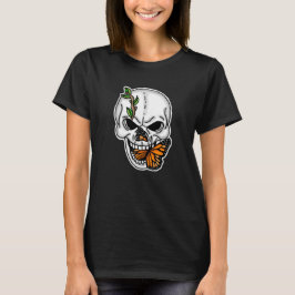 Skull mit Butterfly Digitaler Kunst T-Shirt