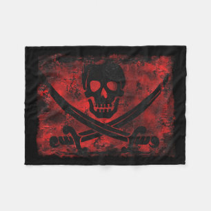 Skull mit Crossed Schwerter Creepy Artwork Fleecedecke