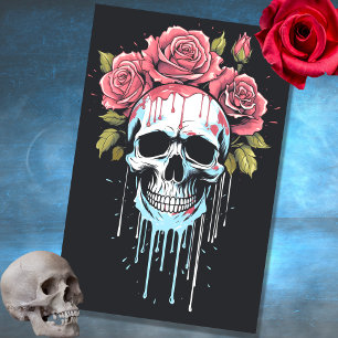 Skull mit Drilling-Rose 2 Decoupage Paper Seidenpapier