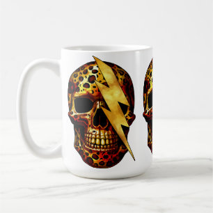 Skull mit Leopard Print & Gold Spark Kaffeetasse