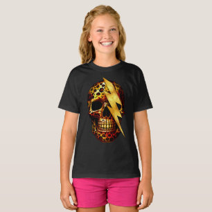 Skull mit Leopard Print & Gold Spark T-Shirt