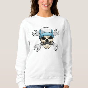 Skull mit Mustache & Wrench Sweatshirt