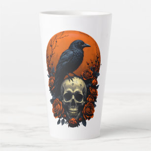 Skull mit Rose & Crow Gothic-Tasse Milchtasse