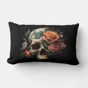 Skull mit Rose länglich Kissen Kissen
