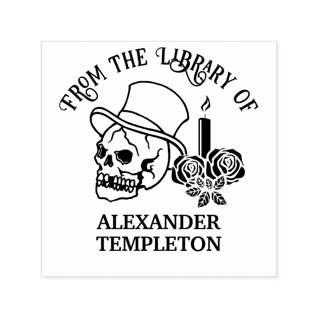 Skull mit/ Top Hat Kerzen Rose #2 Bibliotheksname Permastempel (Design)