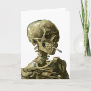 Skull mit Zigarette von Van Gogh Karte