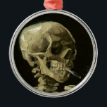 Skull mit Zigarette von Van Gogh Ornament Aus Metall<br><div class="desc">Van Gogh's expressionistische Gemälde: Skull mit brennender Leinwand der Zigarette</div>