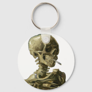 Skull mit Zigarette von Van Gogh Schlüsselanhänger